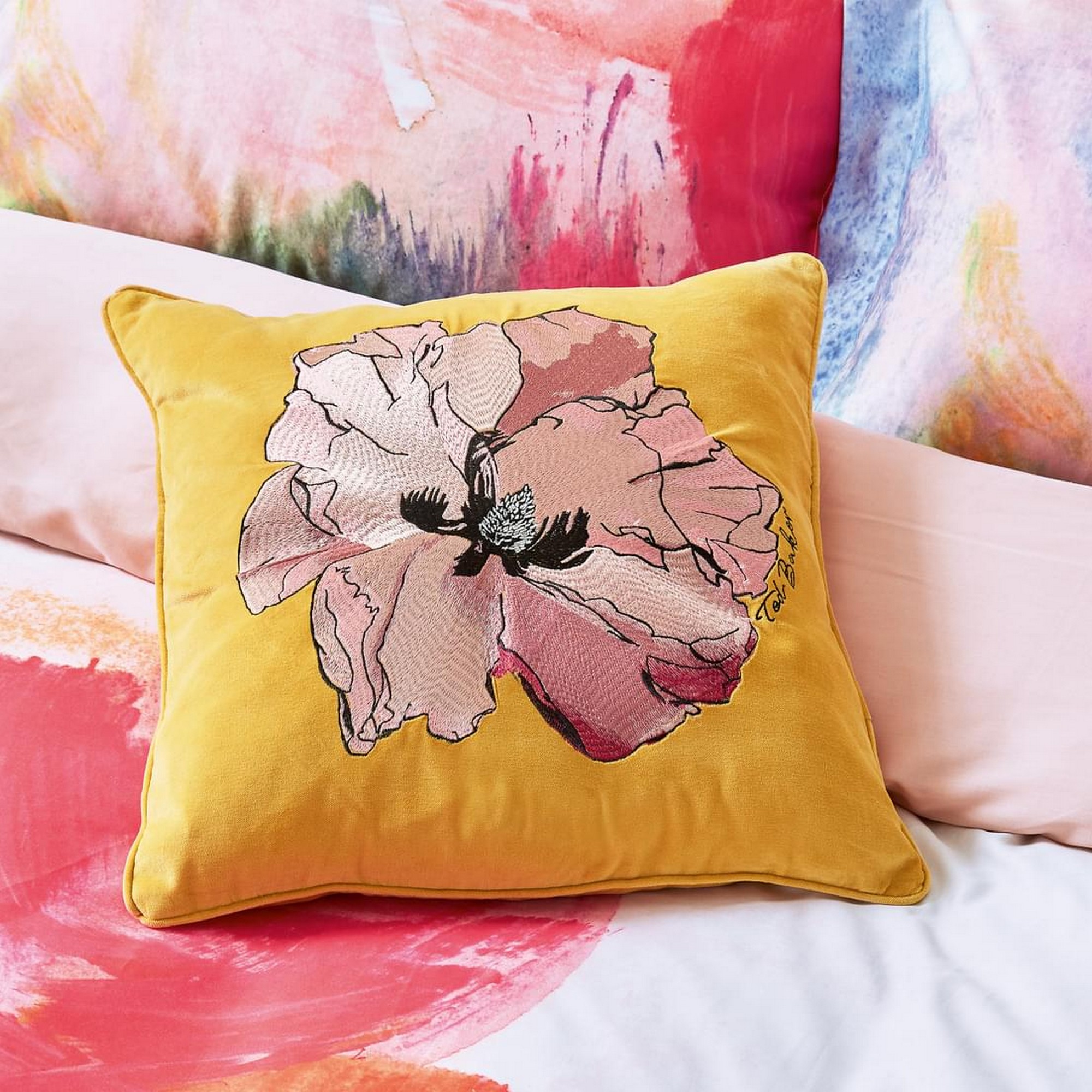 Floral velvet outlet pillow